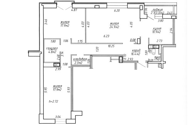 3-комнатная квартира по адресу ПОБЕДИТЕЛЕЙ, 123 - фото 19